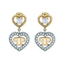 Philipp Plein Damen Ohrringe Edelstahl IP Gold PLEIN ROCKED HEART PJZEA03EU