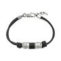 s.Oliver Jewel Herren Armband Leder Edelstahl 2038007