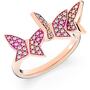 Swarovski Damen Ring Set Edelstahl Ros�gold Kristall MP-Lilia Schmetterling