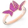 Swarovski Damen Ring Set Edelstahl Ros�gold Kristall MP-Lilia Schmetterling