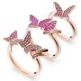 Swarovski Damen Ring Set Edelstahl Ros�gold Kristall MP-Lilia Schmetterling