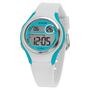 SINAR Jugenduhr Armbanduhr Digital Quarz M�dchen Silikonband XE-64-0 weiss t�rkis 
