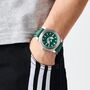 Adidas Herren Uhr Edelstahl Silikon gr�n AOSY25022