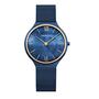 Bering Damen Uhr Armbanduhr Ultra-Slim Blau - 18434-397 Edelstahl