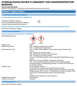 BARDAHL Hydroalkoholische Fl�ssigkeit  zur H�ndedesinfektion - 5 Liter-Kanne