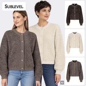 Elegante Strickjacke Knopfleiste Rundhalsausschnitt