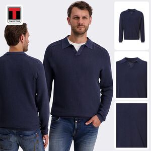 Eleganter Strickpullover Langarm Unifarben Polokragen