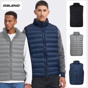 BLEND Steppweste �rmellos Stehkragen Rei�verschluss Unifarben