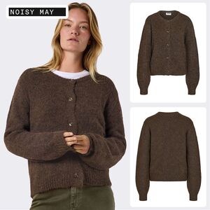 Elegante Strickjacke Rundhalsausschnitt Knopfleiste 