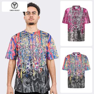 Kurzarm T-Shirt Rundhalsausschnitt Ornamentprint Modisch