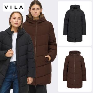 Steppjacke Kapuze Rei�verschluss Eingrifftaschen Langarm