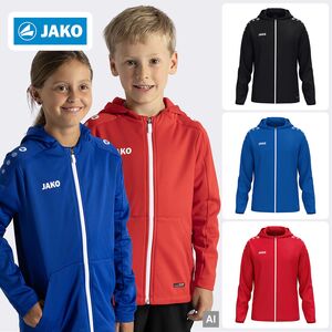 JAKO Trainingsjacke Kapuze Frontrei�verschluss Brustlogo Langarm