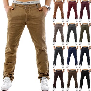 Herren Chino Hose Regular Fit MC Trendstr elegante Basic Stoff Jeans