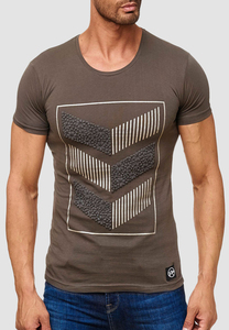 Herren T Shirt 3D Print Short Sleeve Kurzarm Shirt 3D Haptik Design
