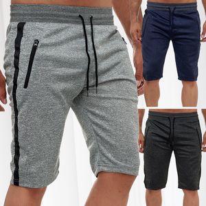 Herren Jogging Shorts Bermuda Aktiv Sweat Pants Zip Taschen Sporthose