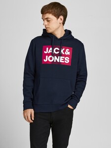 Herren Jack & Jones Corp Logo Sweat Hood Classic Kapuzen Sweatshirt Basic Sweater