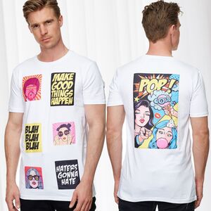 UNIPLAY Herren T-Shirt Comic Pop Art Kurzarm Meme Shirt