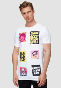 Herren Uniplay Designer Rundhals T-Shirt Modern Comic Pop Art Kurzarm Meme Fan Shirt