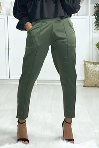 Damen Stretch Poptrash Pants Silk Design Hose Seiden Glatte Chino