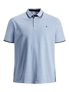 Herren JACK & JONES + Fit Polo Shirt JJEPAULOS Uni Sommer Hemd Kurz Arm Pique Cotton Big Size