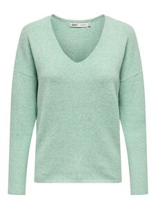 ONLY Damen Lockerer Strickpullover V-Ausschnitt Sweater ONLRICA LIFE