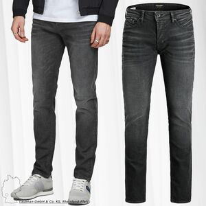 Herren JACK & JONES Jeans Slim Fit Flat Front JJITIM JJORIGINAL Denim Stretch Hose mit Knpfen