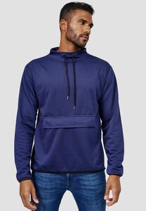 Herren Dnnes Sweatshirt Basic Sweater Sport Longsleeve Pullover Zip Bauchtasche ohne Kapuze