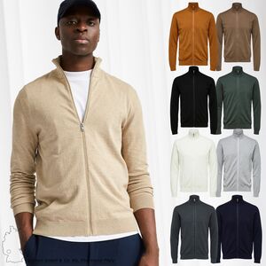 Herren SELECTED Strickjacke Einfarbiger Cardigan Basic Zip Sweatshirt