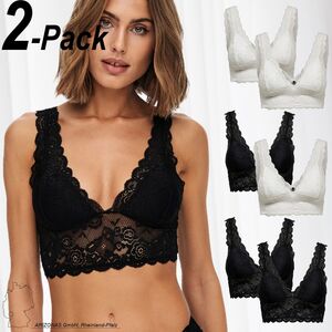 2-er St�ck Set Spitzen Bustier BH ohne B�gel ONLCHLOE Breite Tr�ger