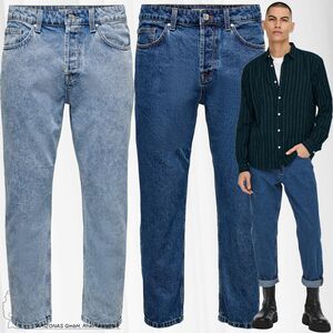 Herren O&S Cropped Jeans Loose Fit Denim Straight Leg Pants Ankle Hose ONSAVI