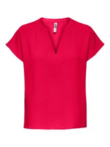 Einfarbige Kurzarm Bluse Basic V-Ausschnitt Shirt Oberteil JDYLION