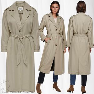 Langer Trench Coat Eleganter Basic �bergangs Mantel Einreihig ONLLINE
