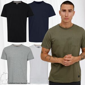 Rundhals T-Shirt Stretch Kurzarm Shirt Einfarbiges Basic aus Baumwolle