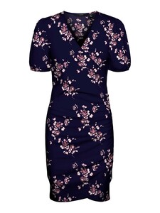 Blusen Kleid Midi Kurzarm Tunika Dress Knielang Gerippt VMELISA