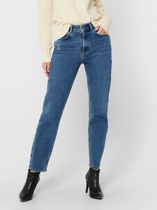 JDY Damen Mom Jeans Straight High Waist Ankle Denim Stretch Hose Bleached Used Design JDYKAJA