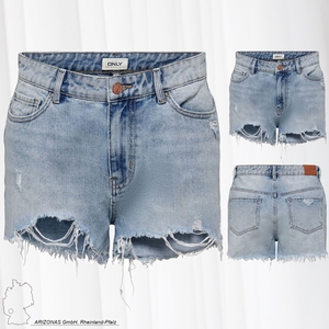 ONLY Damen Denim Jeans Shorts Kurze Bermuda Sommer Hose High Waist Destroyed Pants ONLPACY