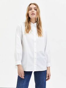 Basic Hemd Bluse Langarm Business Shirt aus Baumwolle SLFREKA