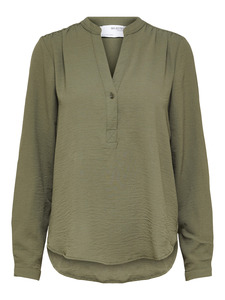Langarm Bluse V-Neck Tunika Shirt Business Oberteil SLFMIVIA