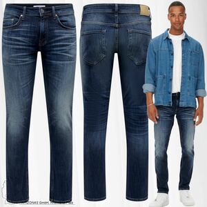 Herren O&S Regular Fit Jeans Straight Denim Stretch Pants ONSWEFT Stoned Washed Hose Trousers