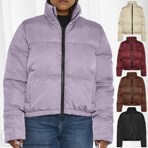 Kurze Puffer Jacke Wattierter Stepp Blouson ohne Kapuze NMANNI
