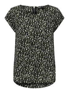 Print Kurzarm Bluse Basic Rundhals Blouse Shirt Oberteil ONLVIC