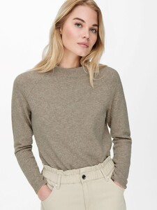 ONLY Damen Basic Strickpullover Einfarbiger Knitted Stretch Sweater Langarm Rundhals Shirt ONLRICA