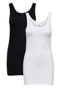 Langes Tank Top 2-er St�ck Pack �rmelloses Shirt Basic Set ONLLIVE