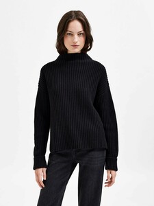 Damen SELECTED Rollkragen Strickpullover Hoher Rundhals Knitted Sweater Langarm mit Schlitzen SLFSELMA