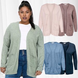 Langarm Strickjacke mit Taschen Plus Size �bergr��en Cardigan CARESLY