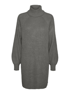 Langarm Strickkleid Mini Pullover Dress Stehkragen Shirt NMTIMMY