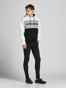 Herren JACK & JONES Warmer Print Hoodie Logo Sweater Pullover Basic Kapuzen Sweatshirt JJELOGO