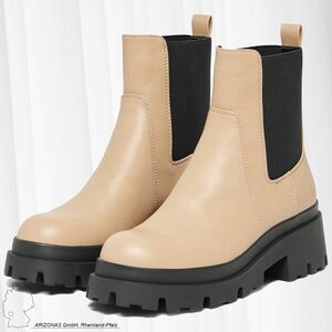 ONLY Damen Boots mit Plateau Absatz Chunky Stiefeletten Schuhe Bootie ohne Verschluss ONLDOJA