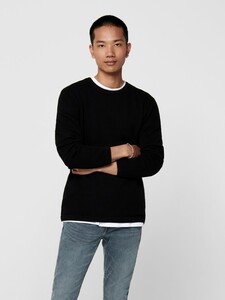 Herren O&S Dnner Langarm Strickpullover Rundhals Basic Sweater Knitted Shirt Jumper ONSPANTER