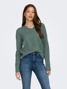 Warmer Strickpullover Stretch Sweater V-Ausschnitt Langarm ONLDANIELLA